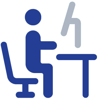 Icon of a person at a desk.