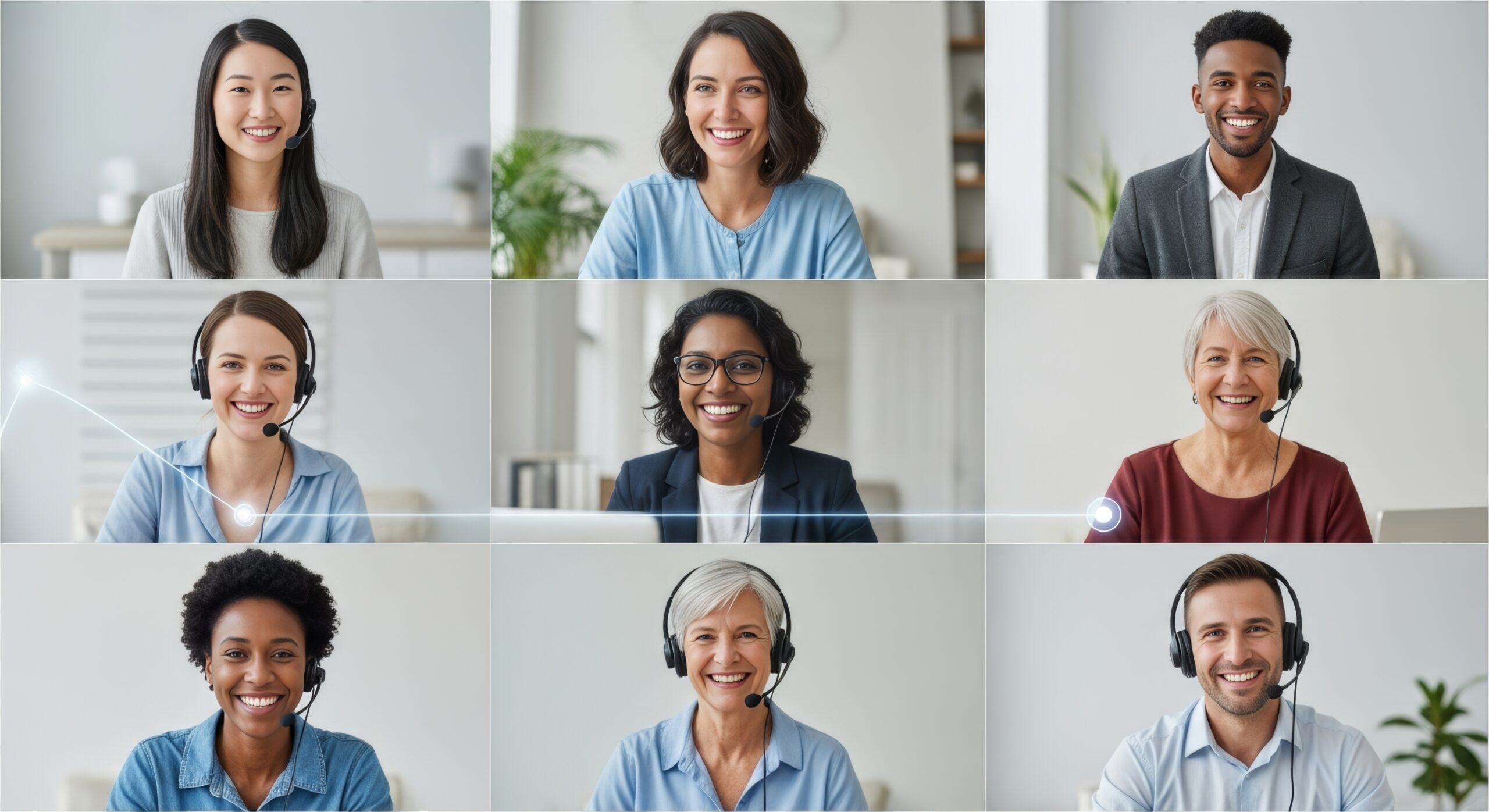 Virtual meeting with diverse participants collaborating and sharing ideas during a productive online session.