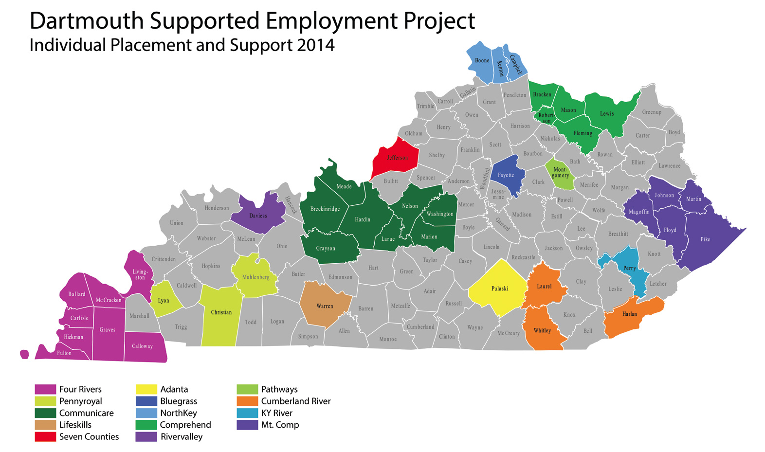 Darthmouth Project coverage map of Kentucky