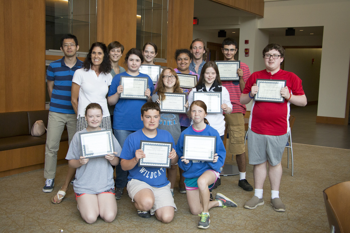 Summer Leadership Camp students with certificates