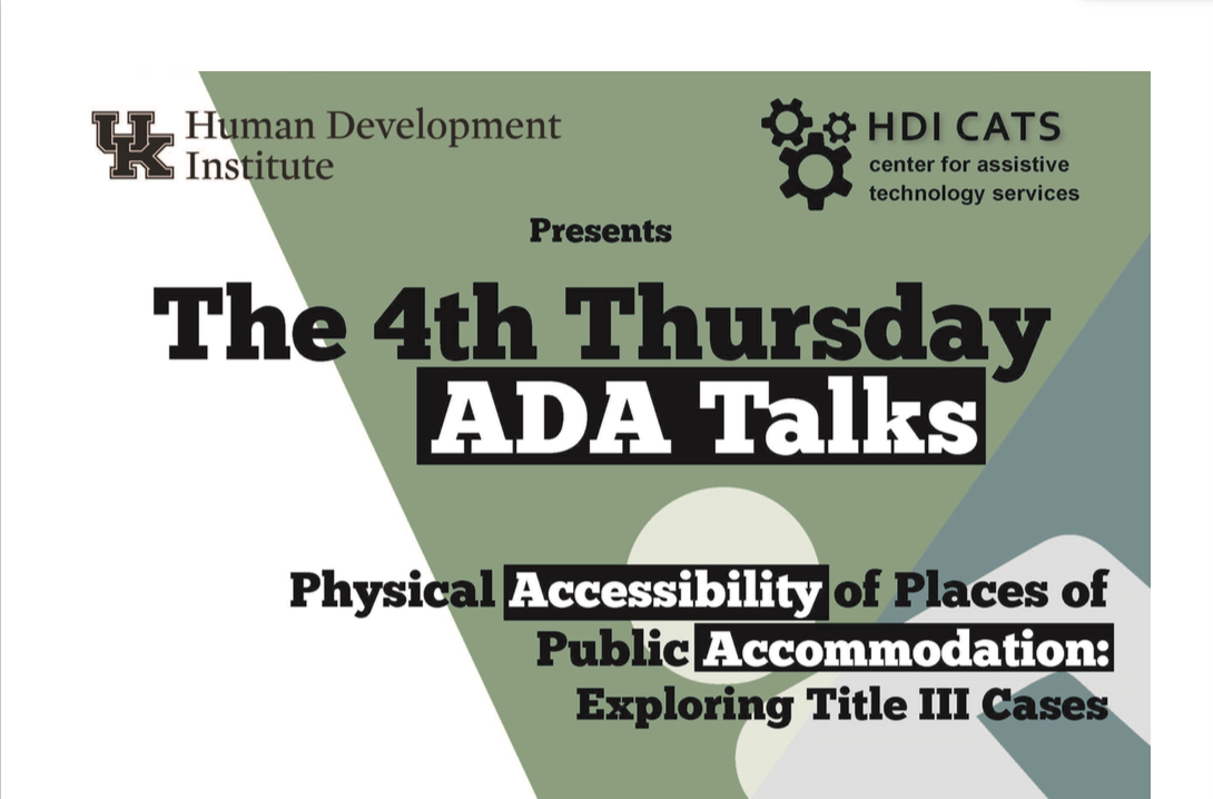 August ADA Talk flyer image. Content in article.
