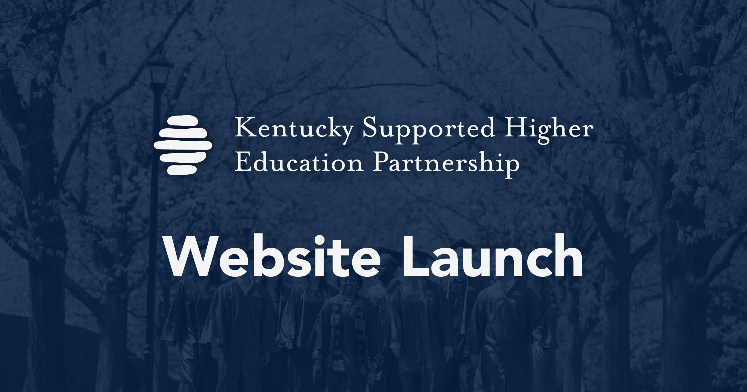 KSHEP Website Launch in white text on a dark blue background