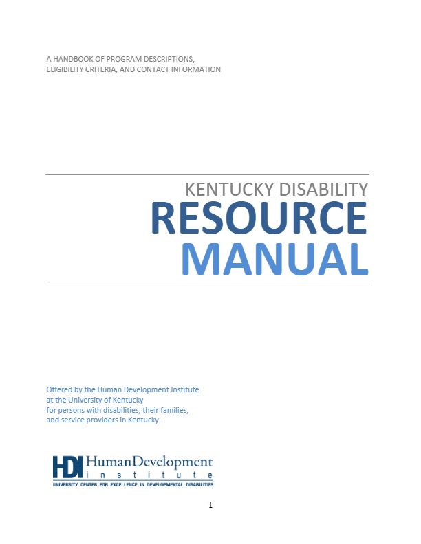 Kentucky Disability Resource Manual